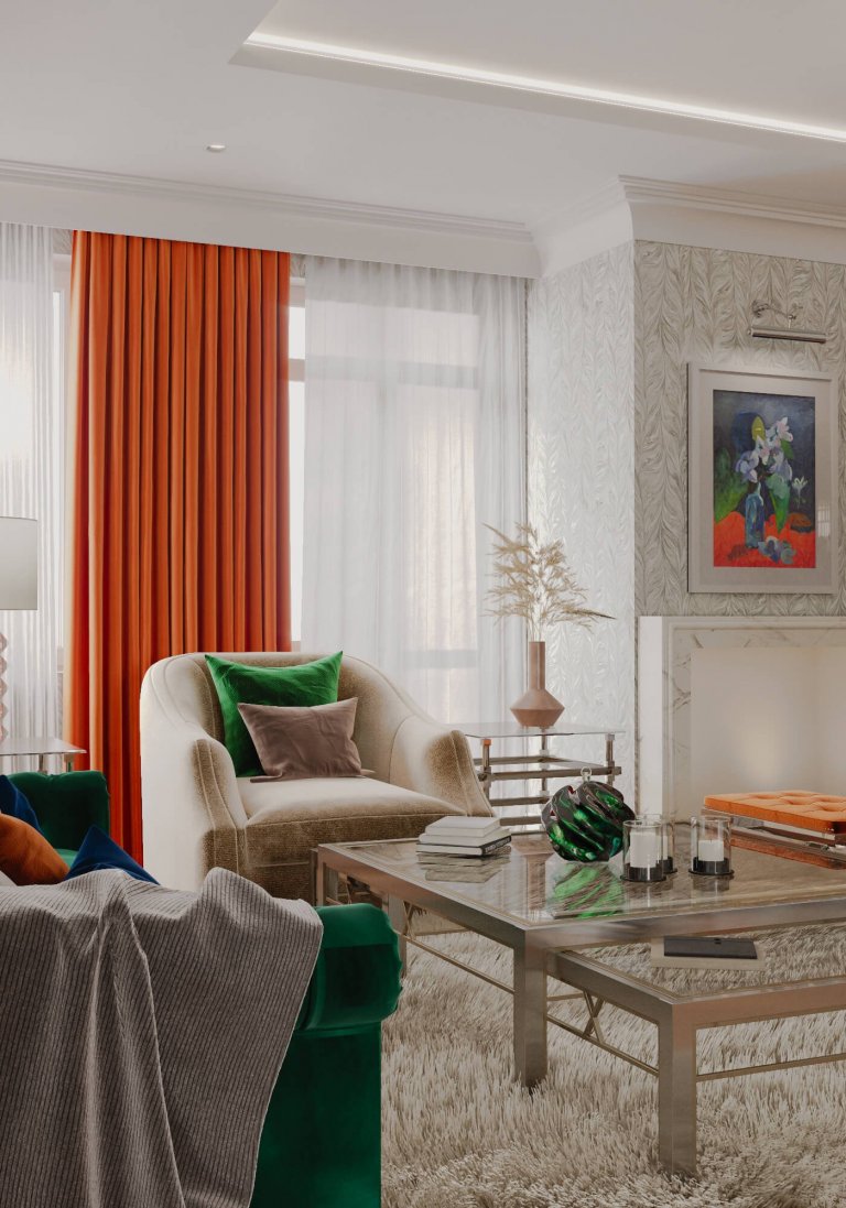 Návrh obývacího pokoje v domě, kde byl již zastaralý interiér a rodina požadovala refresh. Jeden z mála klientů se nebáli prostor oživit barvami , barevnými…