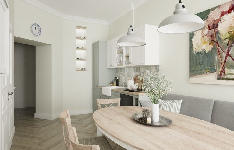 Architektonický návrh interiéru bytu na pražském Smíchově.
