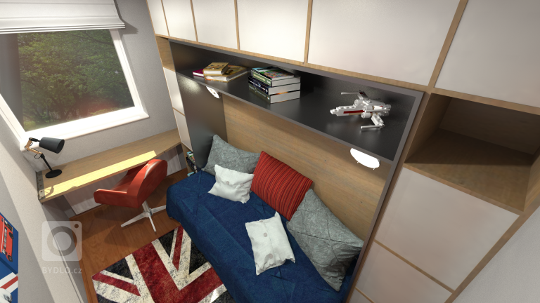 Vizualizace pokoje pro teenagera 