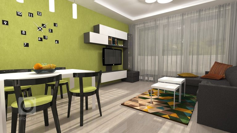 Vizualizace obývacího pokoje