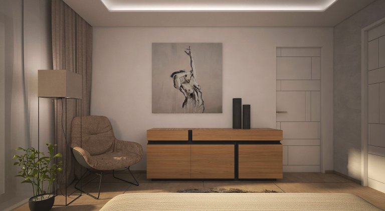 Nahlédněte s námi do vizualizace&nbsp;bytu pro mladý pár. Elegantní interiér vás zaujme nejen pletou světlých tónů a přírodních materiálů.
