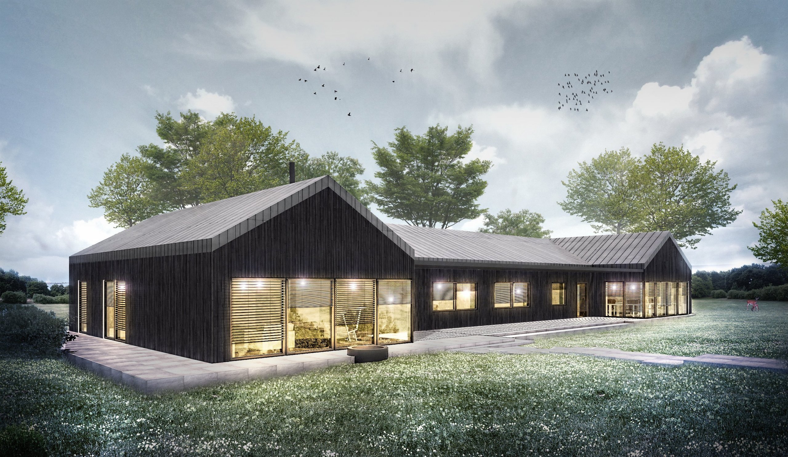 Studie rodinného domu pro mladou rodinu, která miluje řemeslnou činnost a proto je součástí domu velká tvůrčí dílna. Dům bude v pasivním standardu. Fasáda bude…