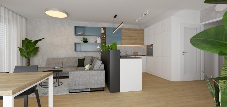 Výchozím prvkem tohoto apartmánu, potažmo celé rezidence, je architektonická dominanta - velké, dominantní prosklení s impozantním výhledem na centrum Prahy,…