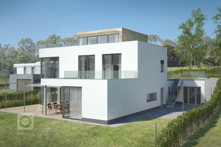Rodinná vila 5+1 s ateliérem, wellnes částí a vinným sklípkem. Vizualizace, spolupráce ing.arch. Ševčík
