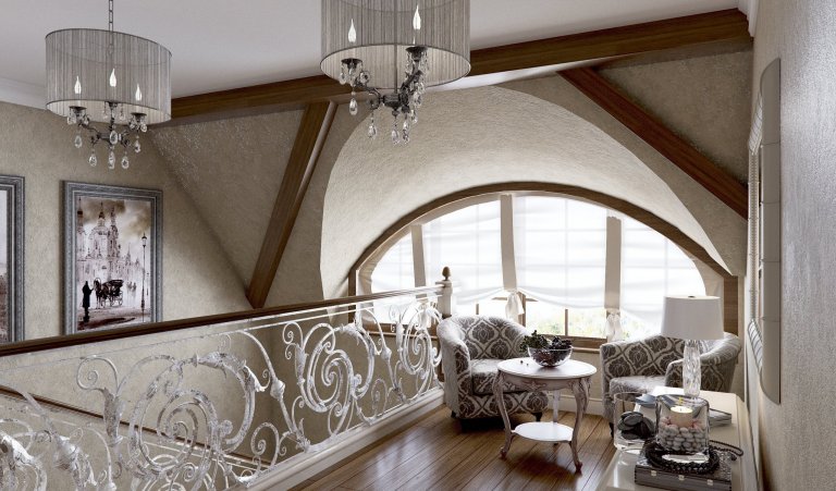 Privátní rezidence je řešená v klasickém stylu. Dřevěné obložení stěn &quot;boiserie&quot; přidává interiérům nádech luxusu, ale zároveň nepůsobí těžce díky…