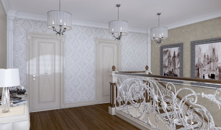 Privátní rezidence je řešená v klasickém stylu. Dřevěné obložení stěn &quot;boiserie&quot; přidává interiérům nádech luxusu, ale zároveň nepůsobí těžce díky…