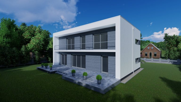 Vizualizace 2NP RD v nízkoenergetickém standardu