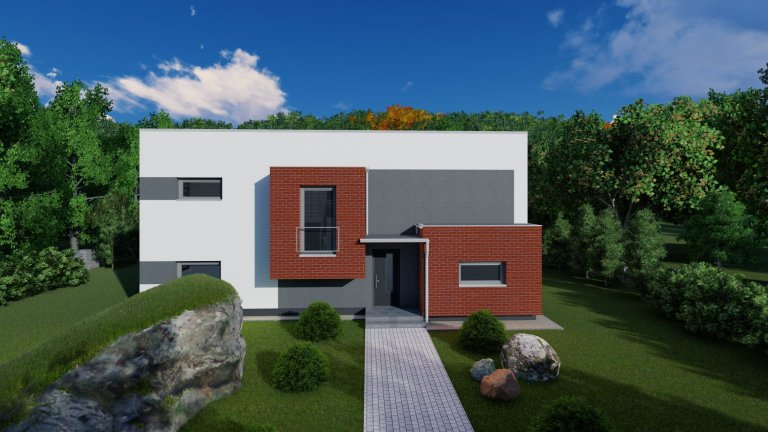 Vizualizace 2NP RD v nízkoenergetickém standardu