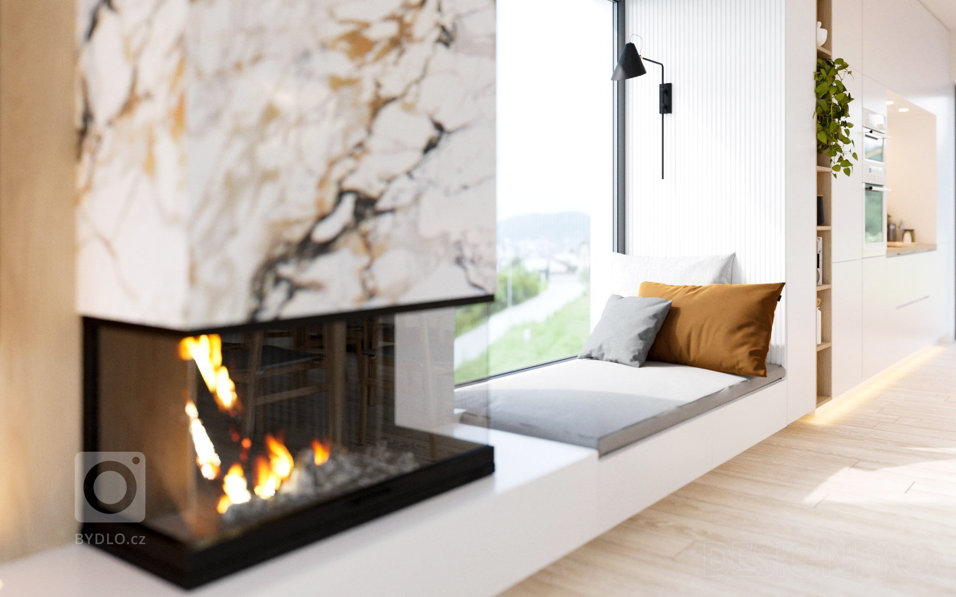 Interiér rodinného domu ve svahu na okraji Berouna s výhledem na celé město.&nbsp;

Klienti za námi přišli před zahájením výstavby domu, proto jsme mohli…