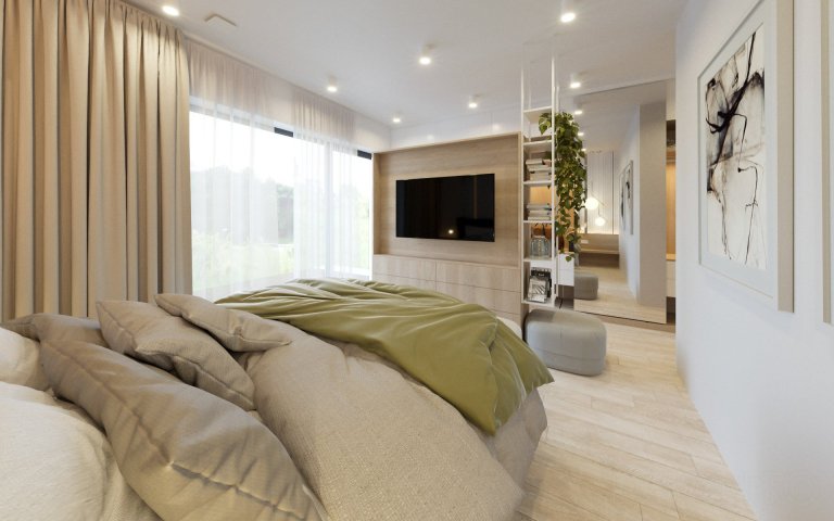 Interiér rodinného domu ve svahu na okraji Berouna s výhledem na celé město.&nbsp;

Klienti za námi přišli před zahájením výstavby domu, proto jsme mohli…