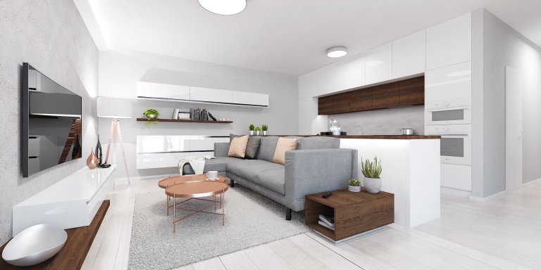 Moderný byt v Centre Bratislavy je charakteristický nadčasovým dizajnom a kontrastnými farbami ktoré dodávajú jedinečnosť v celom priestore.
