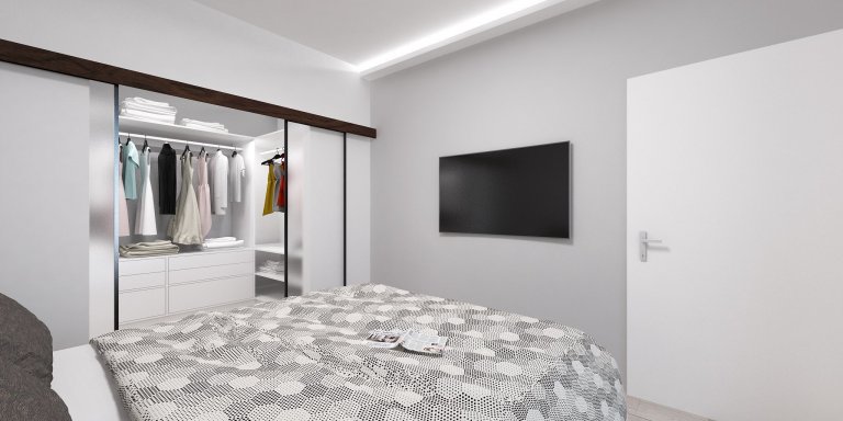 Moderný byt v Centre Bratislavy je charakteristický nadčasovým dizajnom a kontrastnými farbami ktoré dodávajú jedinečnosť v celom priestore.
