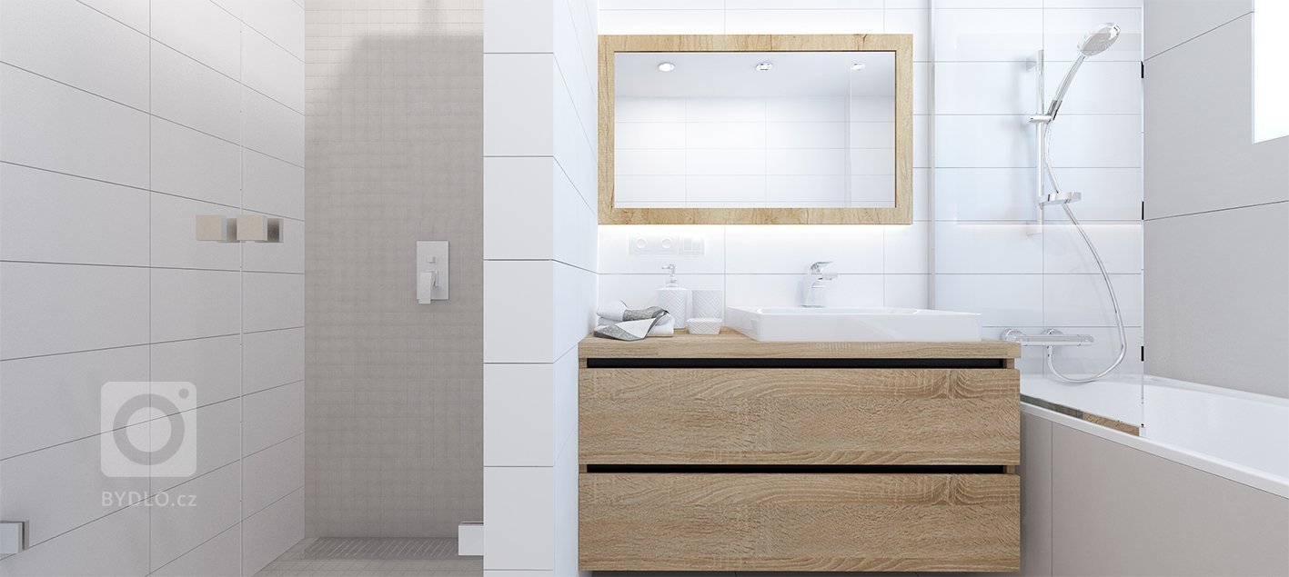 Projekt bytu Pri Mýte je charakteristický doplnkami a akcentami v modrej farbe.
