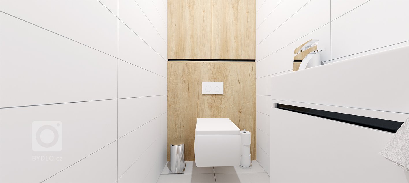 Projekt bytu Pri Mýte je charakteristický doplnkami a akcentami v modrej farbe.
