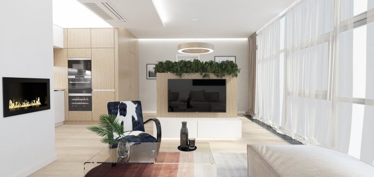 Interiér 2-izbového bytu v Bratislave vyniká konceptom v duchu elegancie, luxusu a zároveň si zachováva útulnú a príjemnú atmosféru&nbsp;
