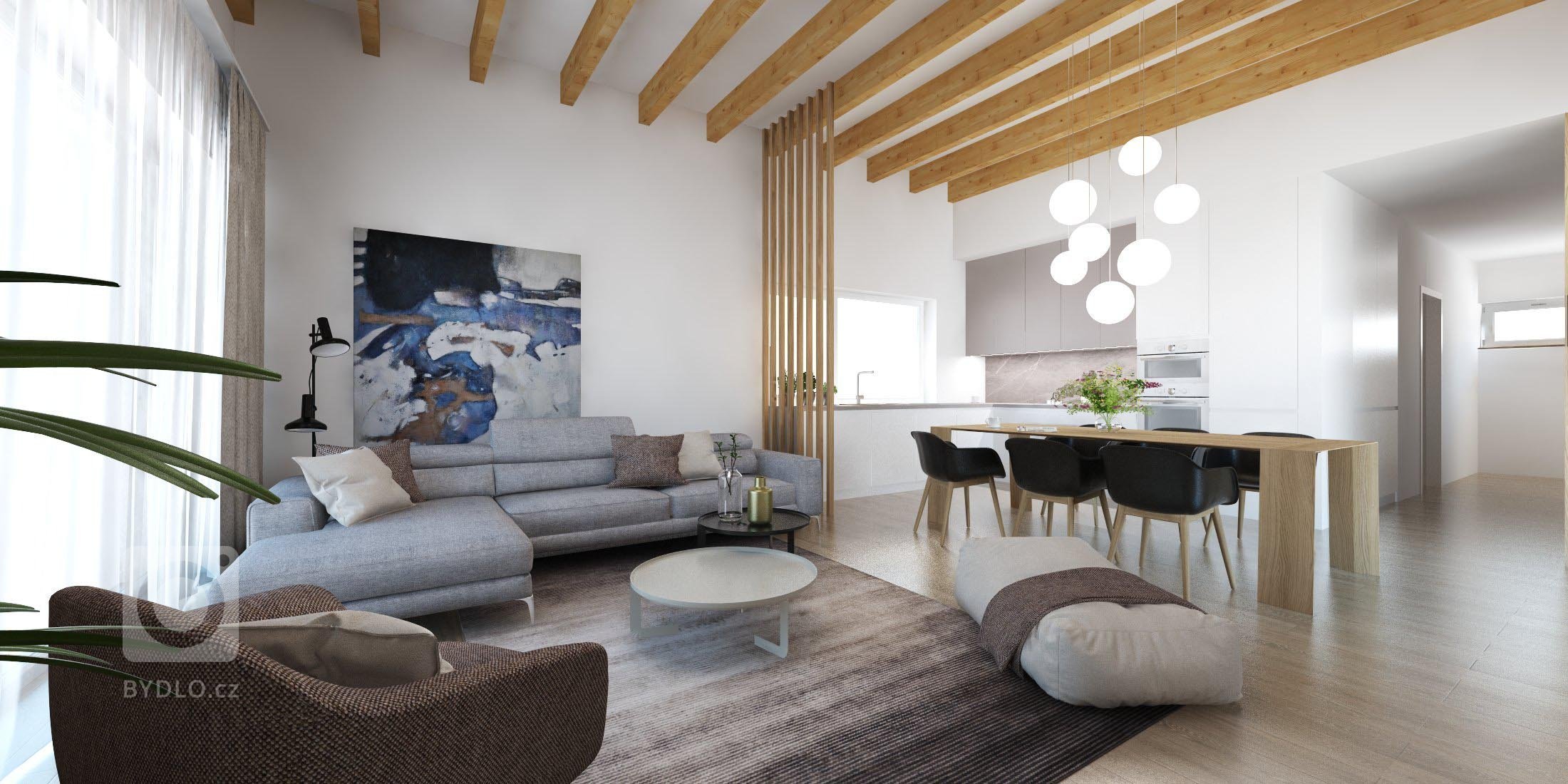 Príjemný interiér rodinného domu, ktorý je navrhnutý v obľúbených naturálnych farbách s dôrazom na nadčasovosť.
