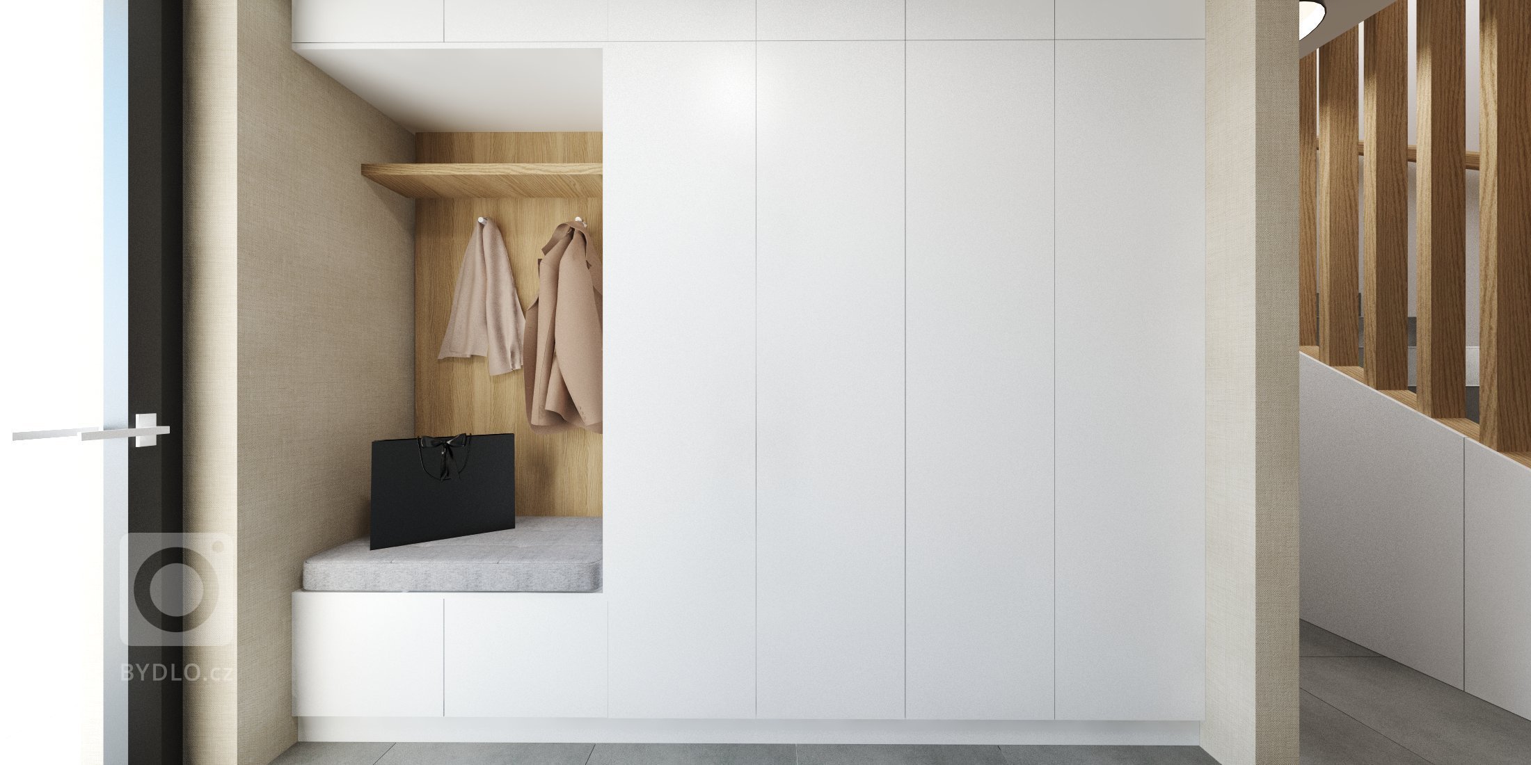 Príjemný interiér rodinného domu, ktorý je navrhnutý v obľúbených naturálnych farbách s dôrazom na nadčasovosť.
