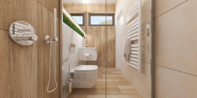 Náš&nbsp;projekt z kategórie rodinných domov sme poňali veľmi elegantne a vzdušne. V interiéri prevládajú farebné akcenty v odtieňoch zelenej a ružovej, ktoré…