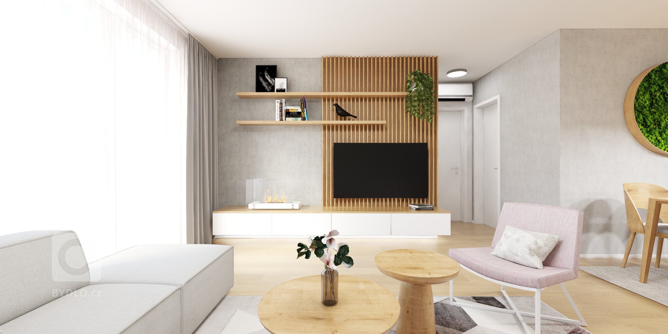 Náš návrh bytu v Kolísky Záhorská Bystrica ????, kde sme sa pohrali s väčšími plochami machu od MOSSdesign ☘️, ktoré pekne vyniknú na…