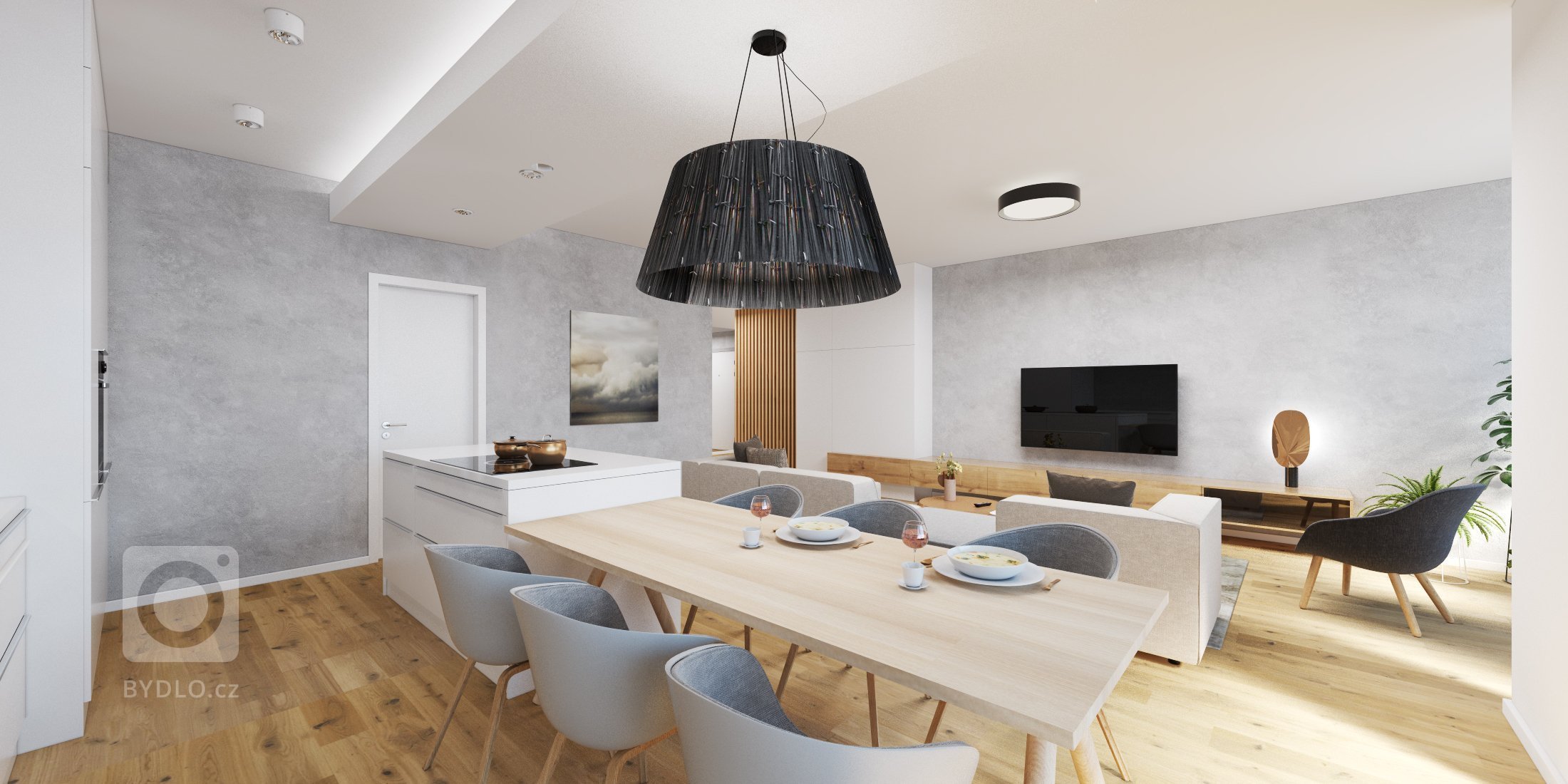 Projekt bytu pre mladú rodinu v novostavbe Blumentál v Bratislave. V návrhu kontrastuje betónová stierka s drevom na bielom podklade. Byt je vzdušný,…