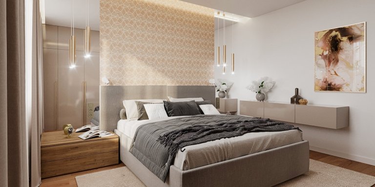 Elegantný byt v zemitých farbách.&nbsp;Dôležitou úlohou, ktorá súvisela s požiadavkou na jednoduchý čistý interiér, bolo vytvoriť dostatok úložných priestorov.…