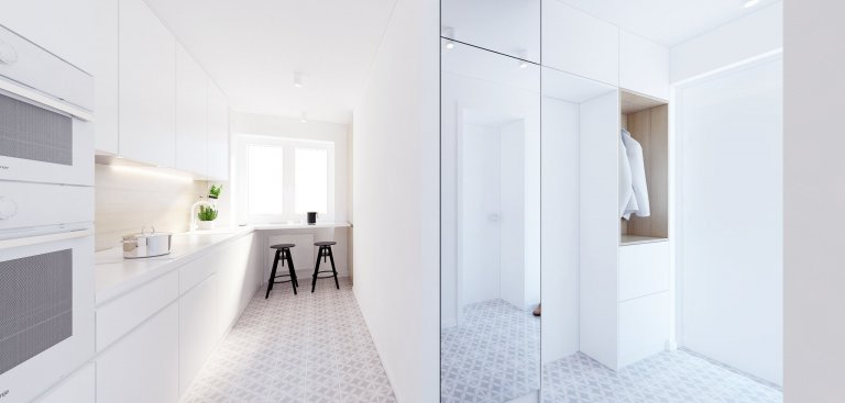 Projekt je špecifický kompletnou rekonštrukciou bytu z 50-tych rokov, ktorý prešiel úpravou dispozície, hlavne v časti kuchyne a kúpeľne, do novej, modernej…