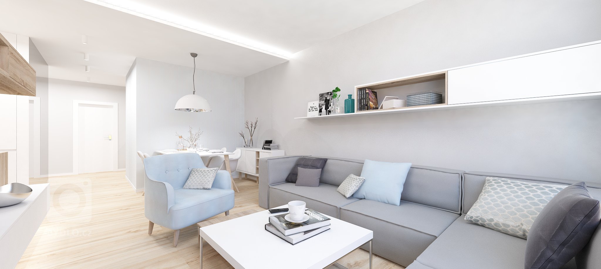 Nový projekt v obľúbenom komplexe Slnečnice v sebe spája eleganciu belasej farby s drevom. Biele steny oživujú tapety s jemným vzorom či betónová stierka.…