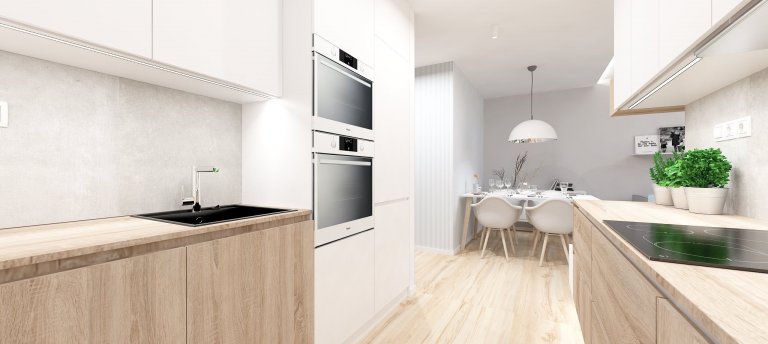 Nový projekt v obľúbenom komplexe Slnečnice v sebe spája eleganciu belasej farby s drevom. Biele steny oživujú tapety s jemným vzorom či betónová stierka.…