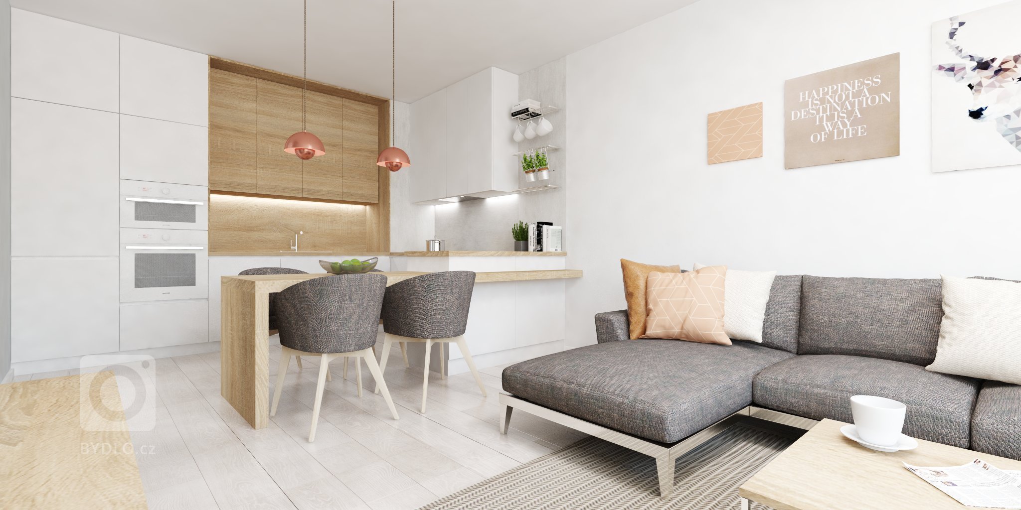 Elegantný 3 izbový byt v projekte&nbsp;Čerešne, ktorý Vás osloví svojou harmóniou farieb a materiálov, je najnovší interiér z našej dielne.&nbsp;
