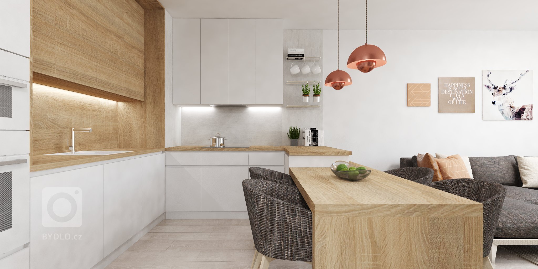 Elegantný 3 izbový byt v projekte&nbsp;Čerešne, ktorý Vás osloví svojou harmóniou farieb a materiálov, je najnovší interiér z našej dielne.&nbsp;

