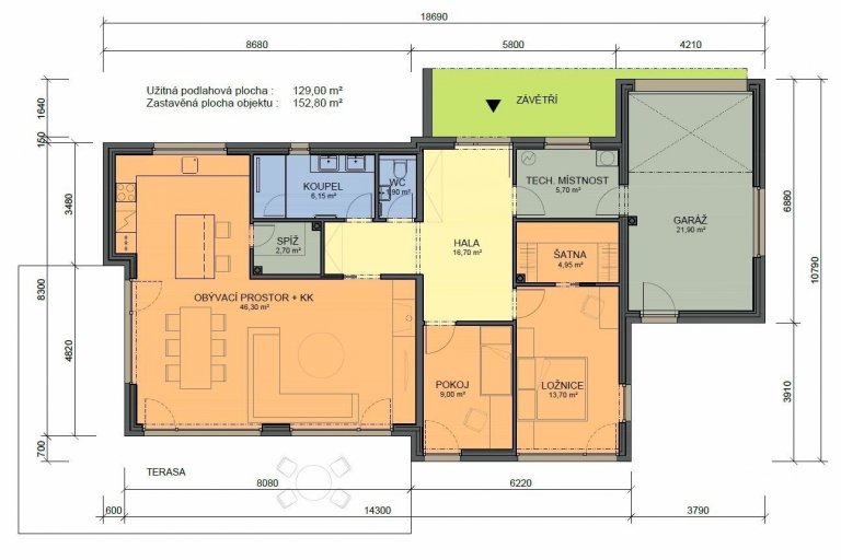 Typová dřevostavba o rozloze 150 m2. U většiny našich staveb doporučujeme založení stavby na základových patkách (samozřejmě z ekonomických důvodů), ovšem u…