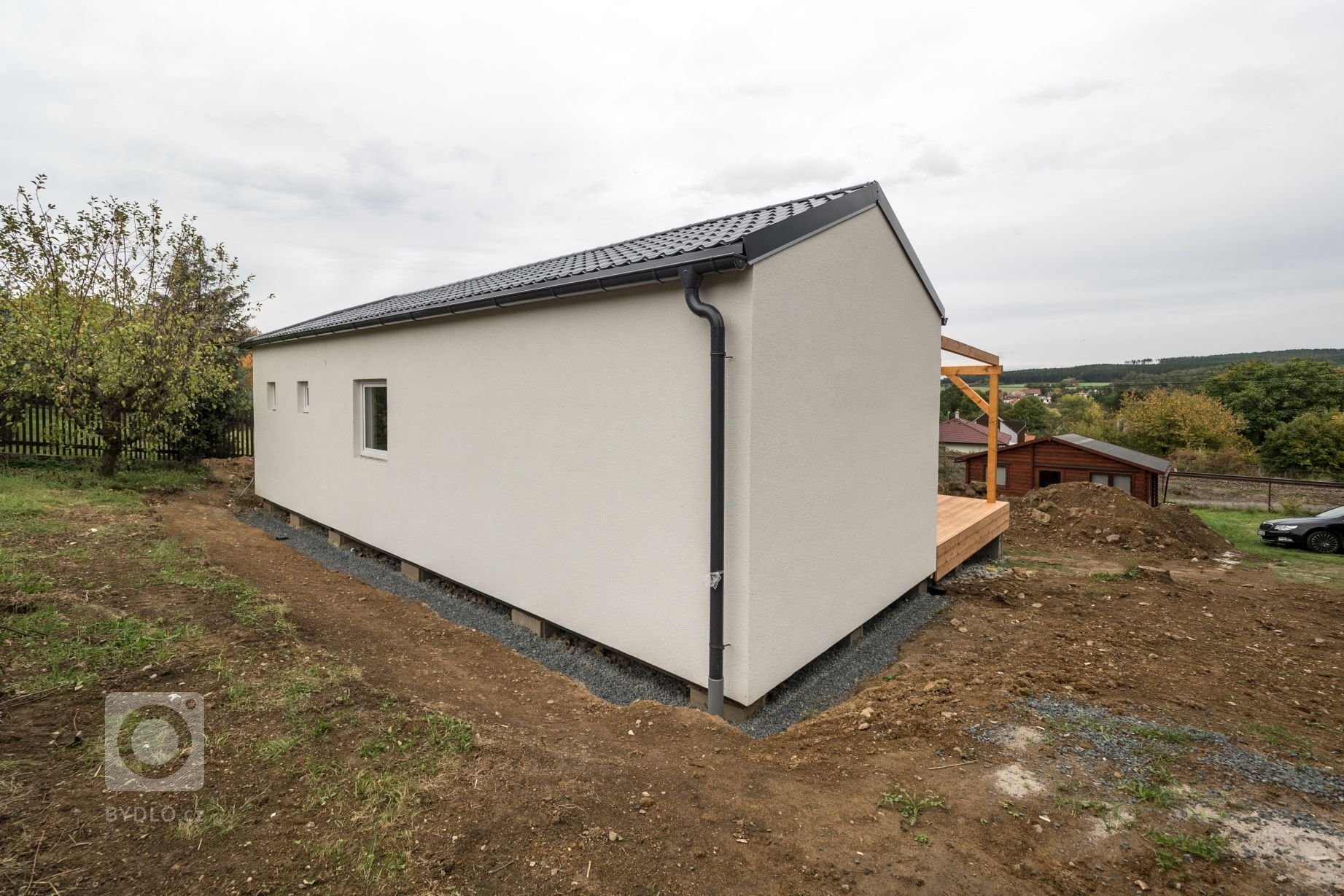 Předaná dřevostavba Easy 64 v&nbsp;obci Zdemyslice. Dřevostavba do tvaru L s&nbsp;dispozicí 3+kk a koupelnou s odděleným WC. &nbsp;Cena této dřevostavby včetně…