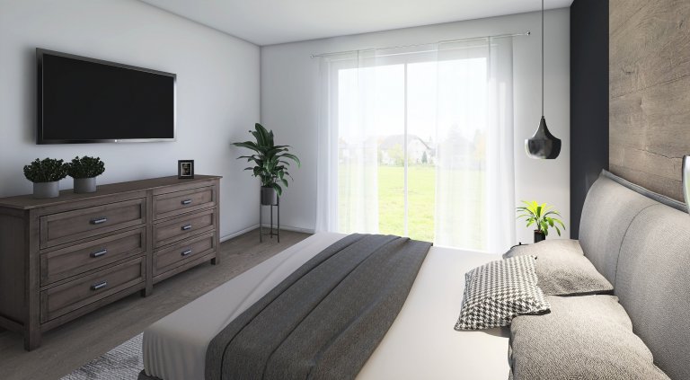Moderní bungalov o dispozicích 5+kk s velkou terasou a saunou. Dominantou je prostorný obývací pokoj s kuchyňským koutem s velkou prosklenou plochou (HS portál…