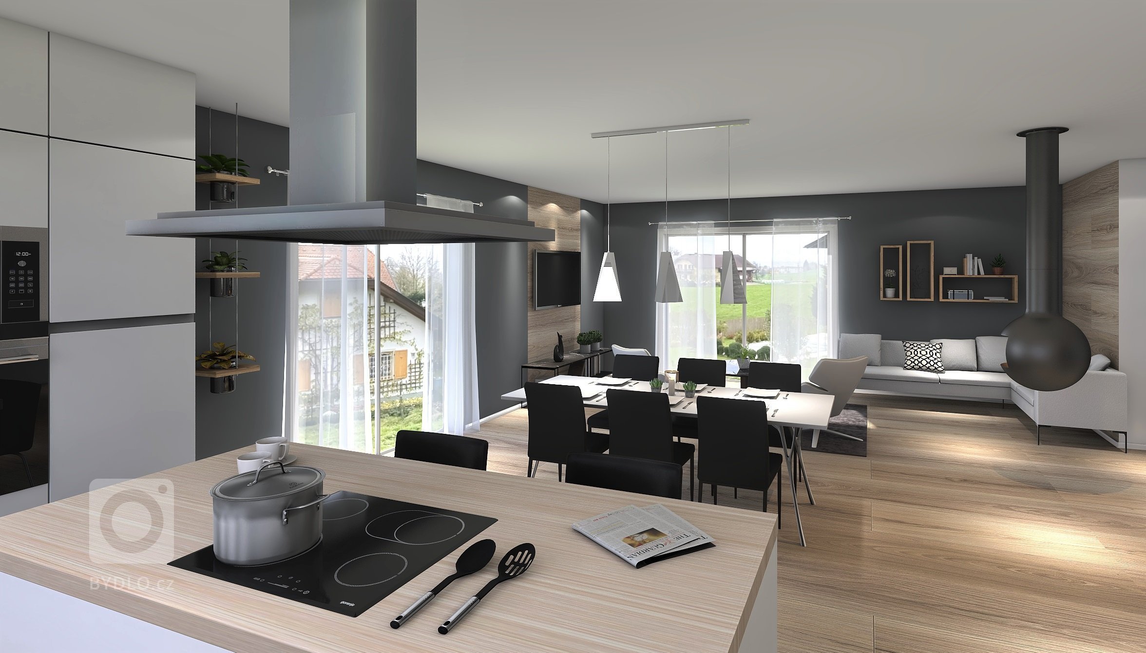 Patrová dřevostavba navržená v difuzně otevřené konstrukci. Prostorný dům je vhodný pro čtyř až pětičlennou rodinu. V&nbsp;přízemí se nachází velký obývací…