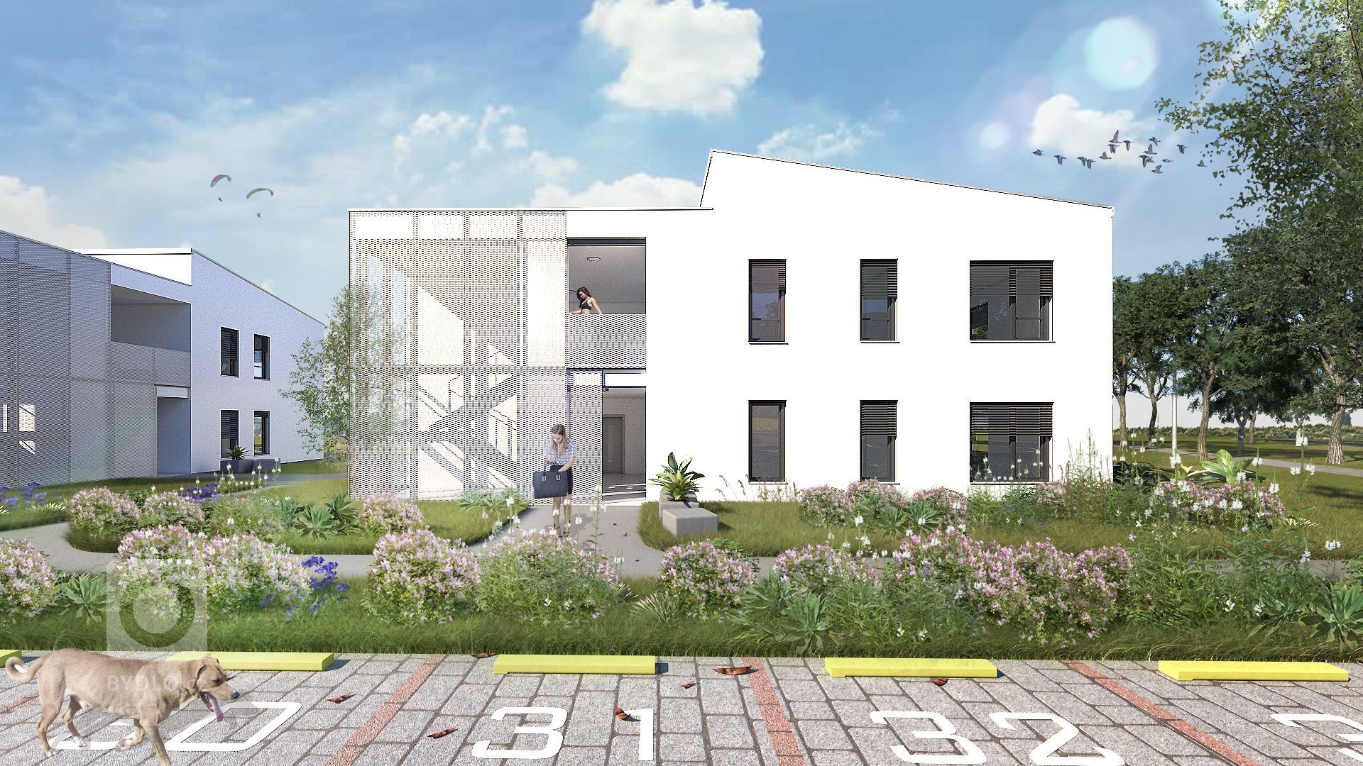 Architektonická štúdia komplexu bytových domov pre obec&nbsp;Orechová Potôň.
