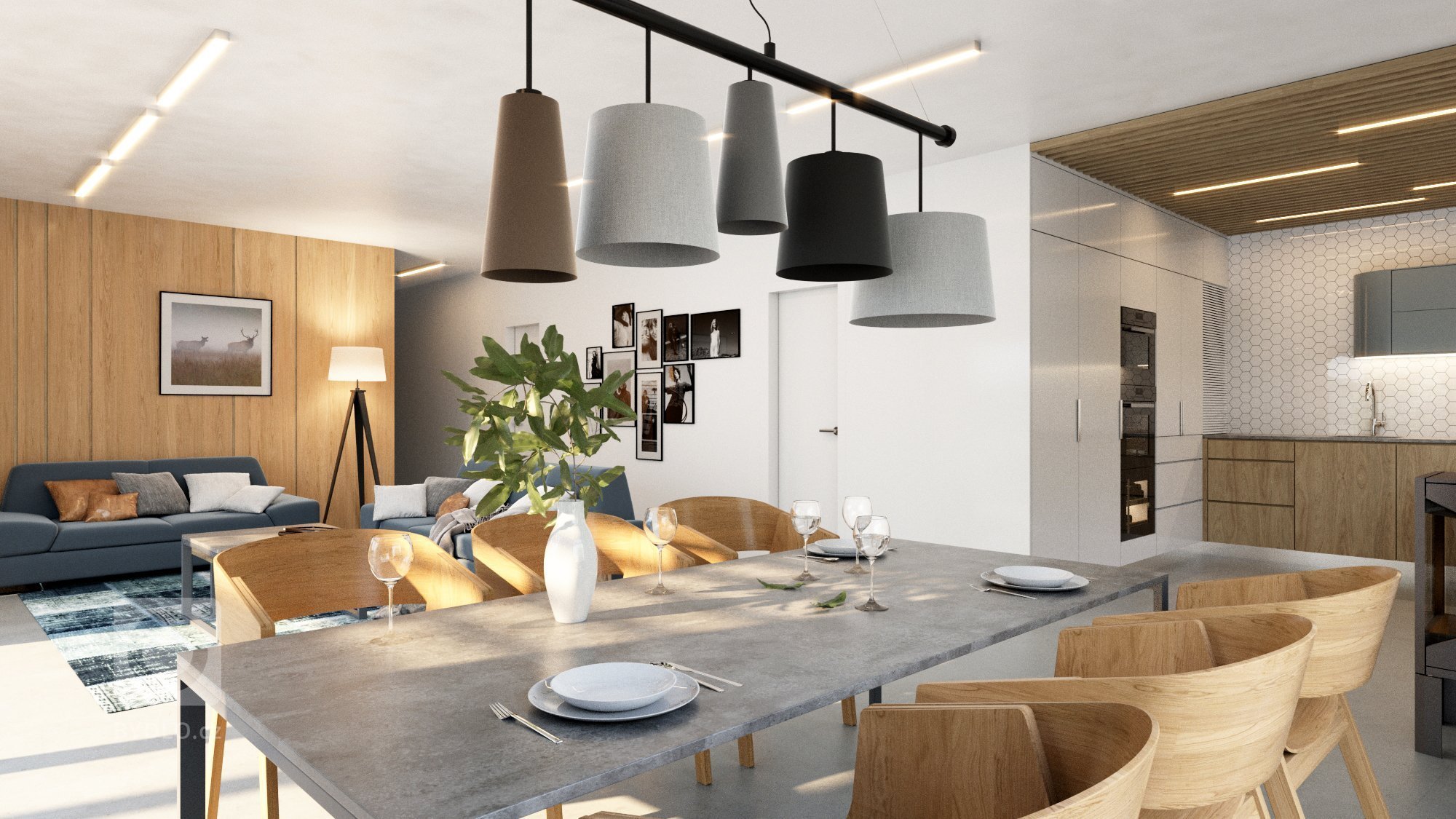 Bydlení u lesa, louka místo zahrady, srnky chodící až na práh domu... tento dům je pro milovníky přírody jako dělaný.

Velké světlé prostory jsou vyplněné…