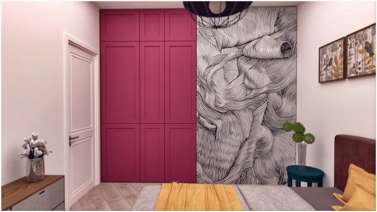 Snažili sme sa vytvoriť farebne pestrý interiér, plný hravých a zaujímavých detailov, ktoré Vás ako dúfame milo prekvapia ( šikmo uložená podlaha, lampa…