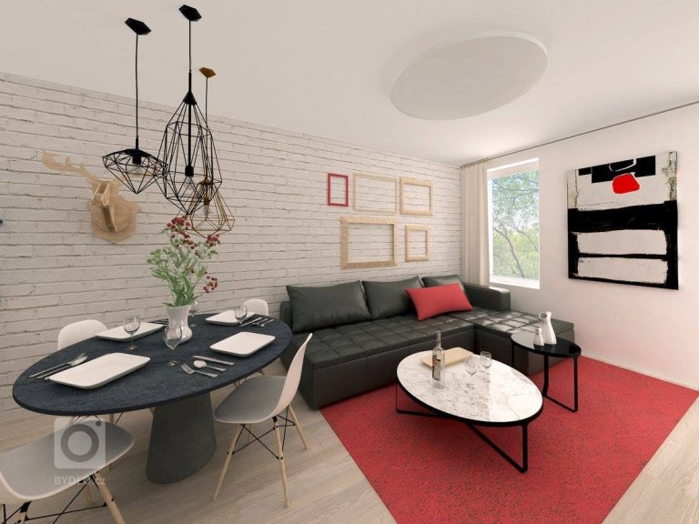 The only wish of our new client - vintage and scandinavian design lover - was to place her beloved picture with a kissing couple under the red umbrella. How…