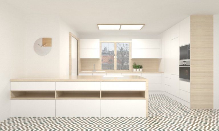 Vzhledem minimalistická přesto pocitově příjemná kuchyně prosvětluje dům v&nbsp;obci Srubec. Hlavní část kuchyně ve tvaru písmene L se pomocí ostrůvku…