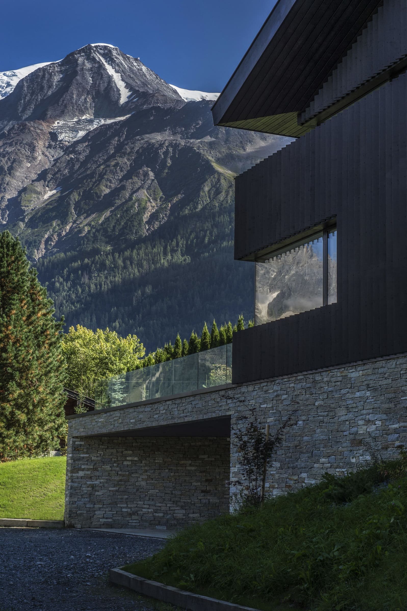 Horská chata v Chamonix s výhledem na Mont Blanc