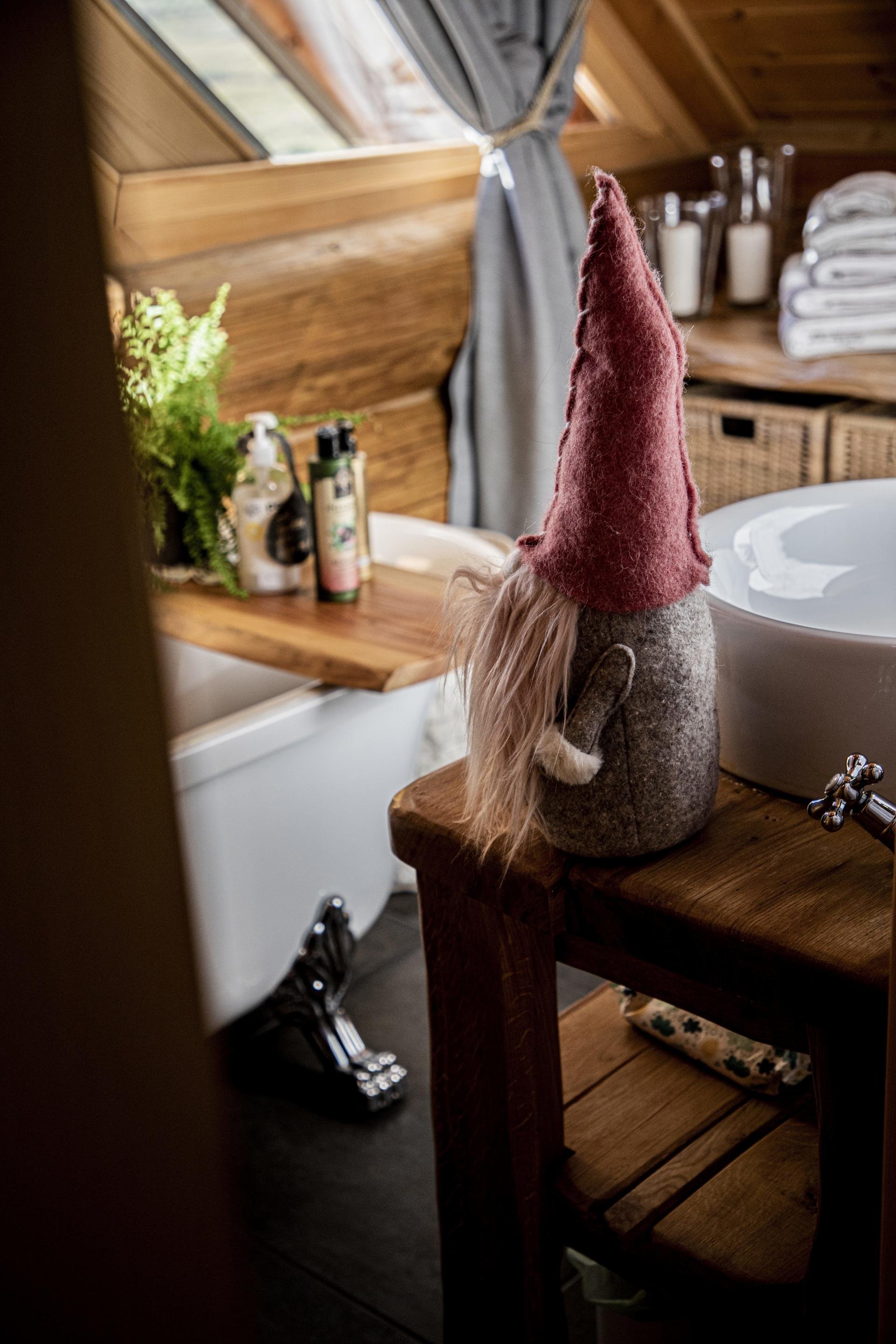 Kouzelný srub na samotě o vánočním čase