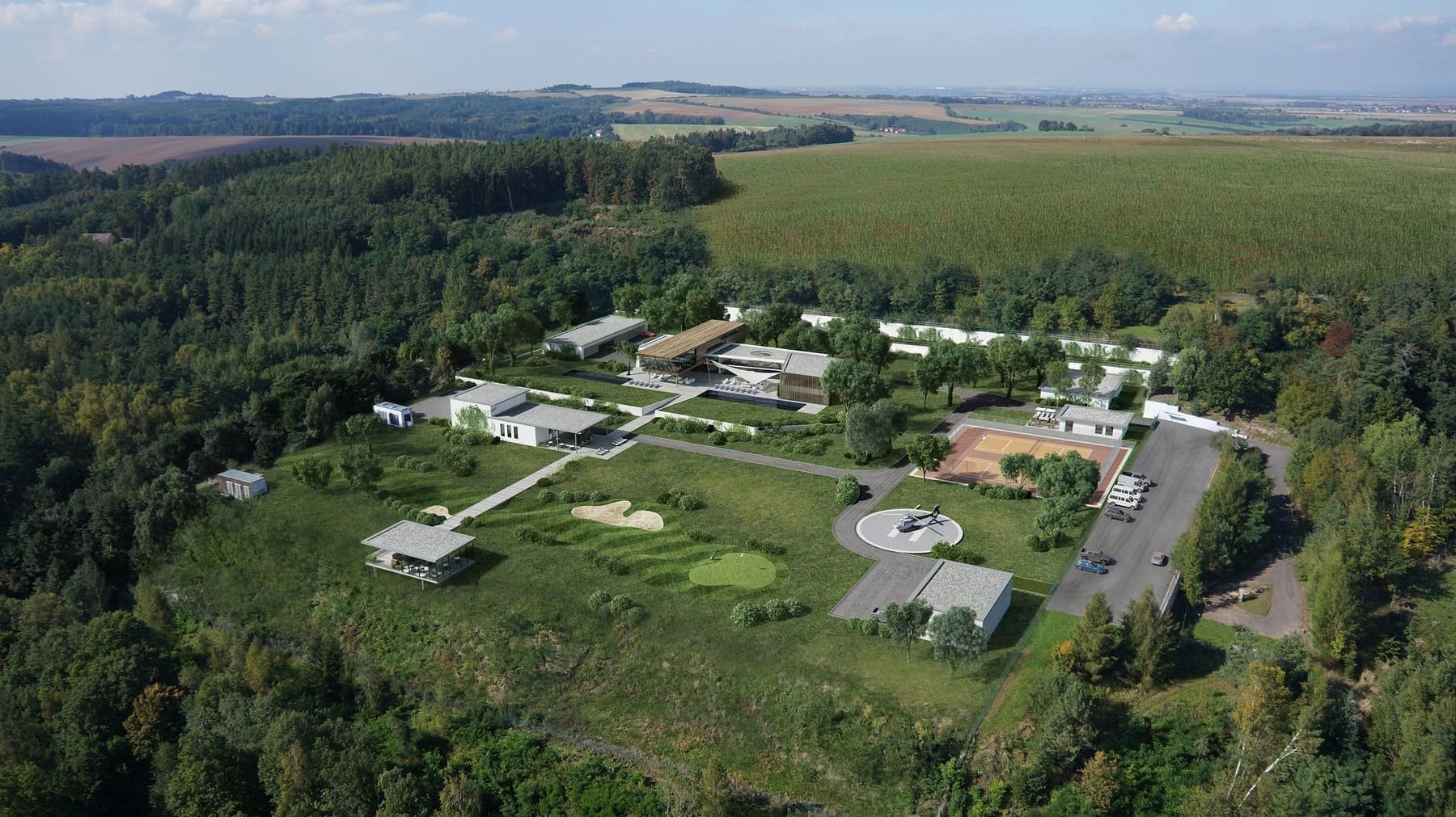 Zvenčí vypadá Oppidum velmi nenápadně, všechen luxus je totiž skryt v podzemí