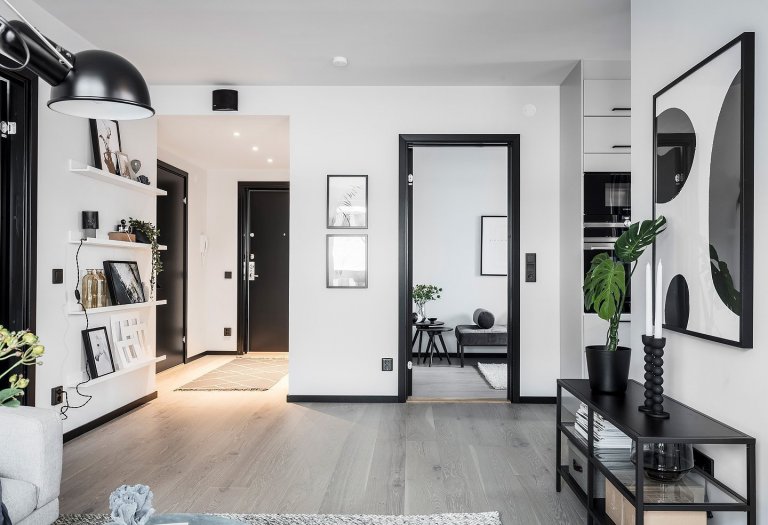 Módní černá ve skandinávském interiéru