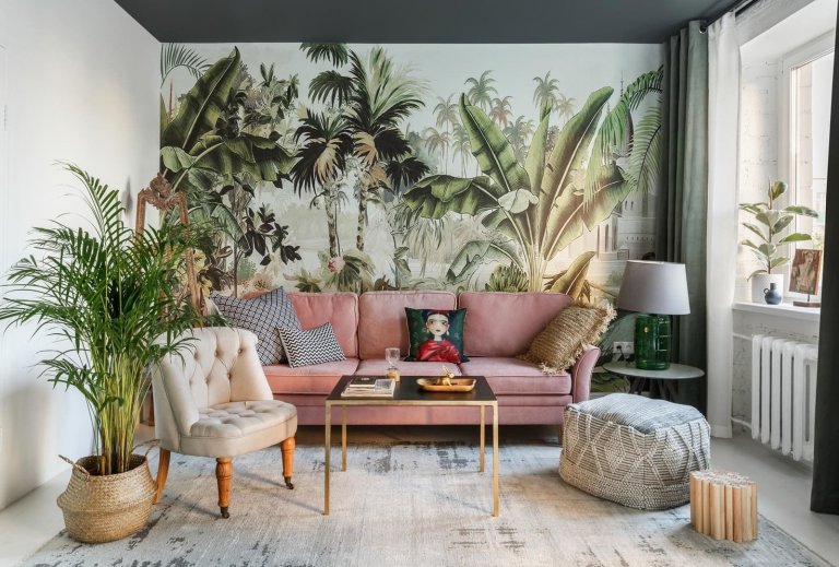 Okouzlující interiér v boho, glamour a botanical stylu