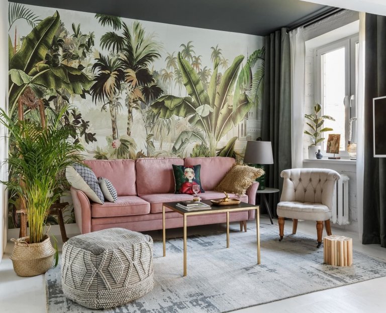 Okouzlující interiér v boho, glamour a botanical stylu