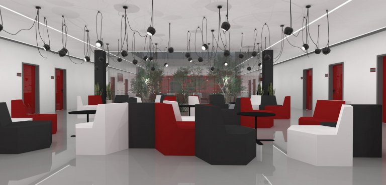 &bdquo;Prostor plný kontrastů a energií.&ldquo;

Antracitové a šedé tóny, doplněné rudou červenou a černou barvou, podpořené vysokým leskem a přírodou v…