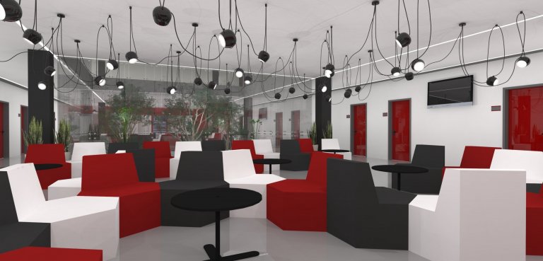 &bdquo;Prostor plný kontrastů a energií.&ldquo;

Antracitové a šedé tóny, doplněné rudou červenou a černou barvou, podpořené vysokým leskem a přírodou v…