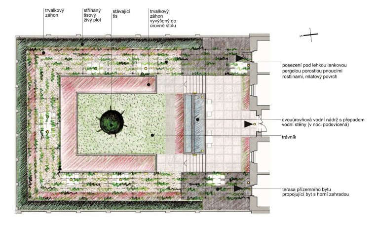Uprostřed hlučného, přeplněného, rozpáleného města se ve vnitrobloku schovala malá zahrada. Zahrada tichá se zvukem zurčící vody, zahrada chladivá s vodními…