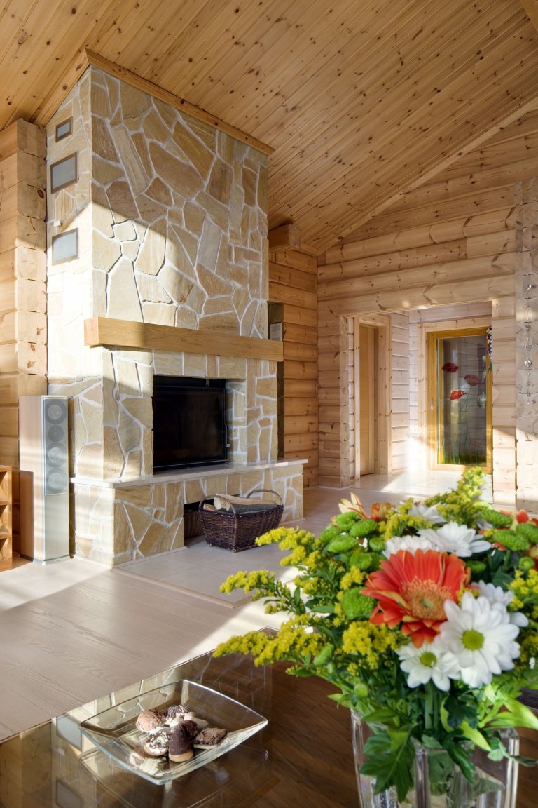 Krbová kamna v obývacím pokoji