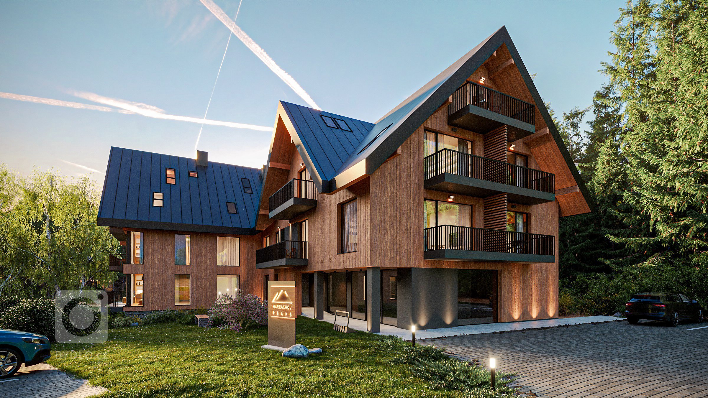Apartmánový dům Harrachov peaks je moderní sebevědomou stavbou, která perfektně zapadá do krásného horského prostředí města.&nbsp;Členitá, ale klasicky…